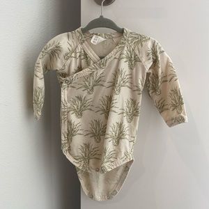 Kate Quinn Organics palm kimono onesie